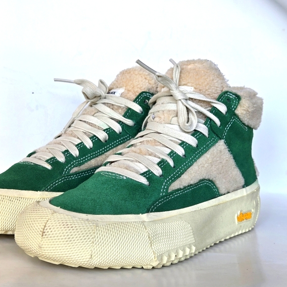 Women’s BRANDBLACK Vibram Hightop Green Sbeaker Size 8.5 - Picture 4 of 10